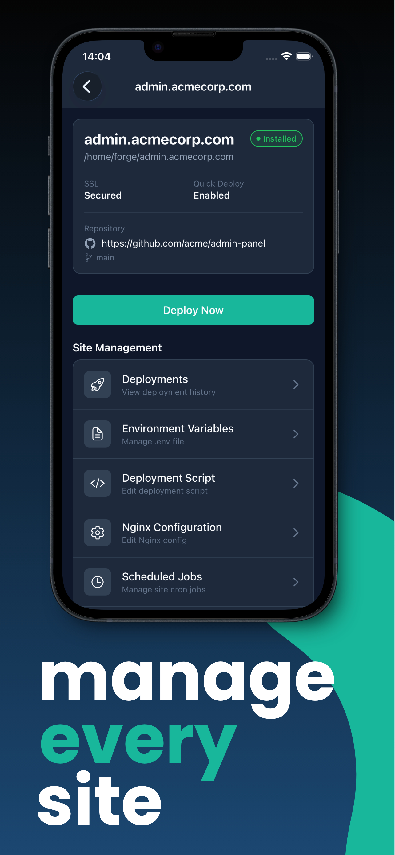 Anvil - Site management
