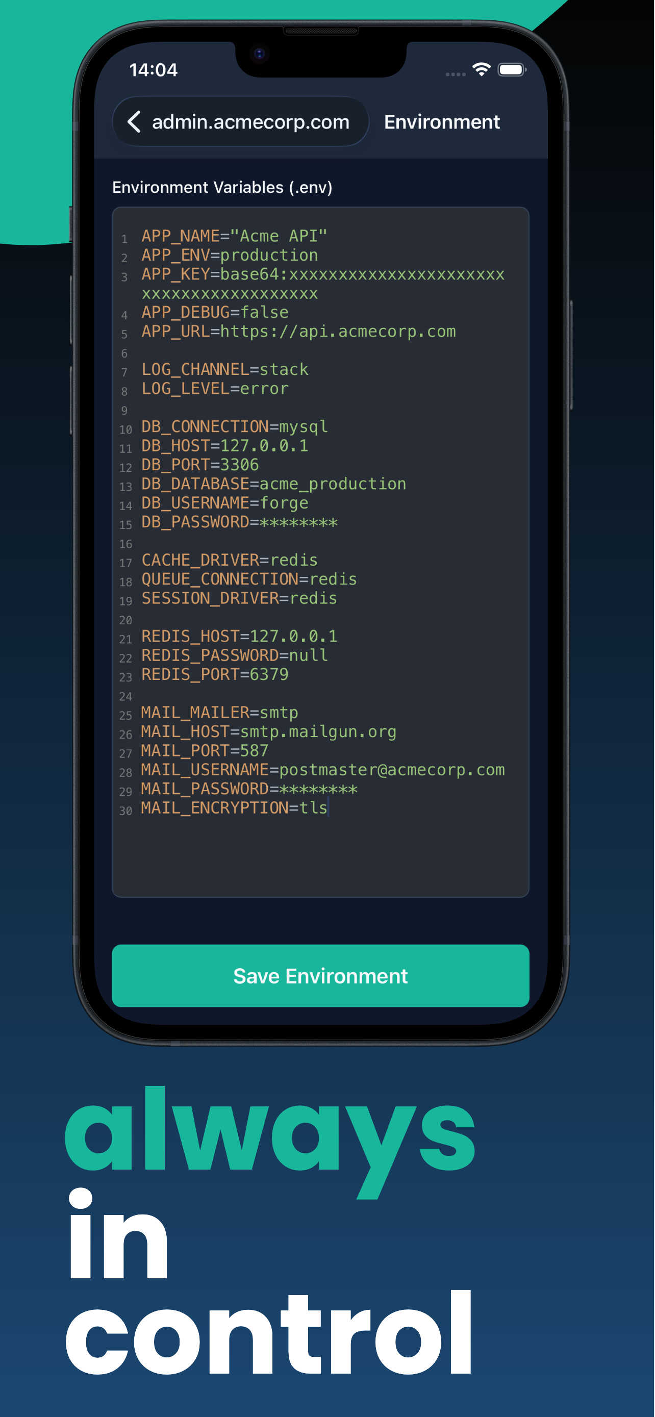 Anvil - Environment editor